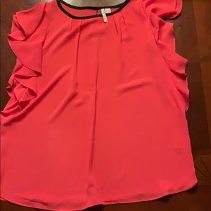 NWOT pink ruffle sleeve blouse